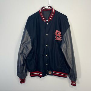 VINTAGE St. Louis Cardinals Jacket Mens Extra Large Blue MLB Varsity JH Design